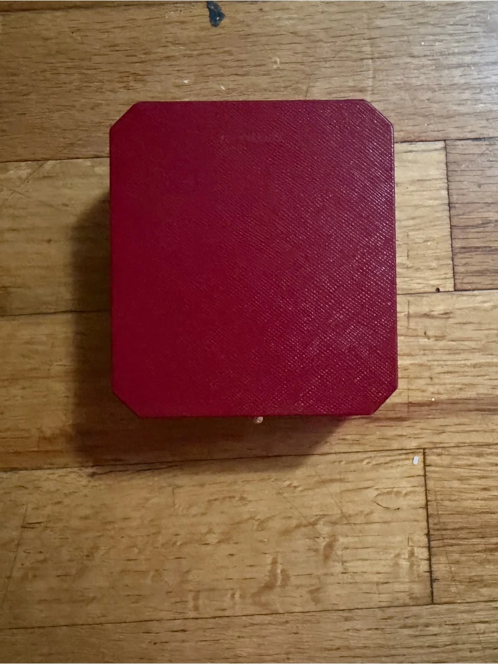 Cartier Red Jewelry Box with Gold Detailing